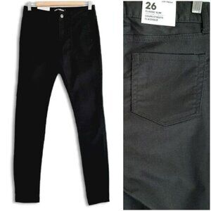 JOE FRESH Classic Slim Mid-Rise Stretch Black Jeans Sz 26